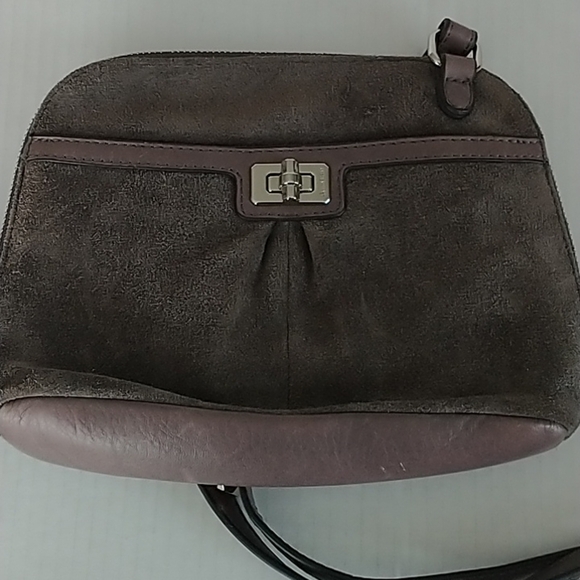 b. makowsky Handbags - B.Makowsky Suede Leather Full Zip Wide Open Adjustable Crossbody Bag